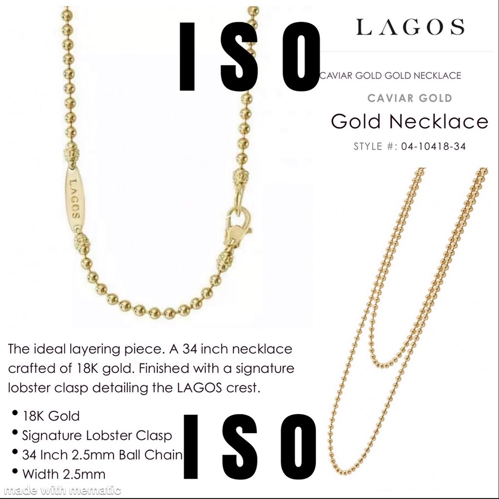 IN SEARCH OF LAGOS CAVIAR BEADED NECKLACE 34 2.5mm